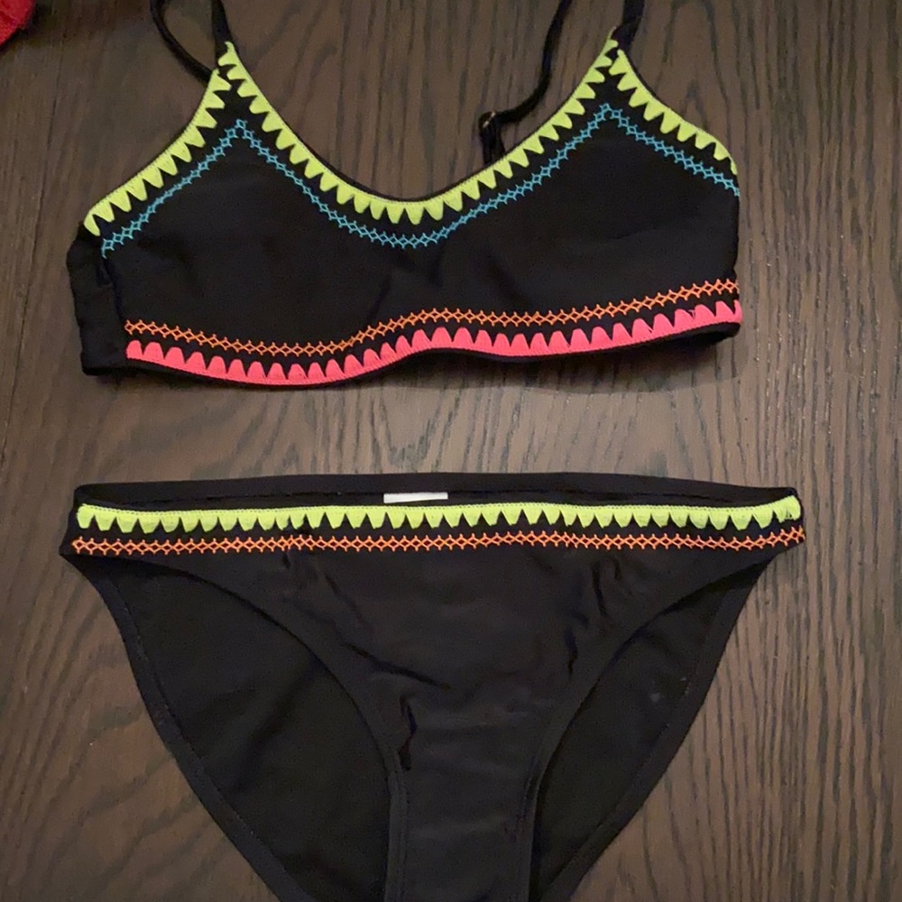 Black and multi colored Target bikini